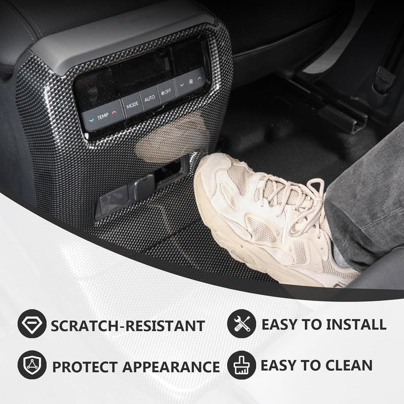 CRMDF Rear Air Vent Outlet Panel Anti Kick Cover for Toyota Land Cruiser 250 1958 Prado LC250 2024 2025 Carbon Fiber Pattern ABS Interior Decoration Accessories - Image 5